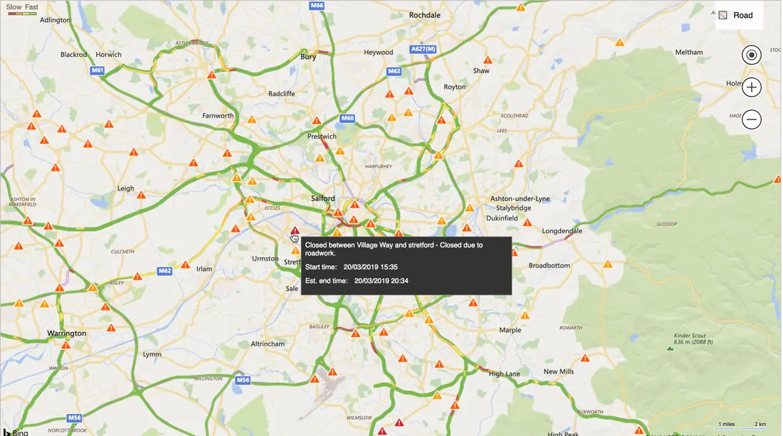The Diamond Trac360 live map in a web browser